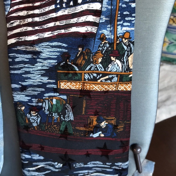 Men’s Tie New York Harbor Scene - Picture 3 of 3